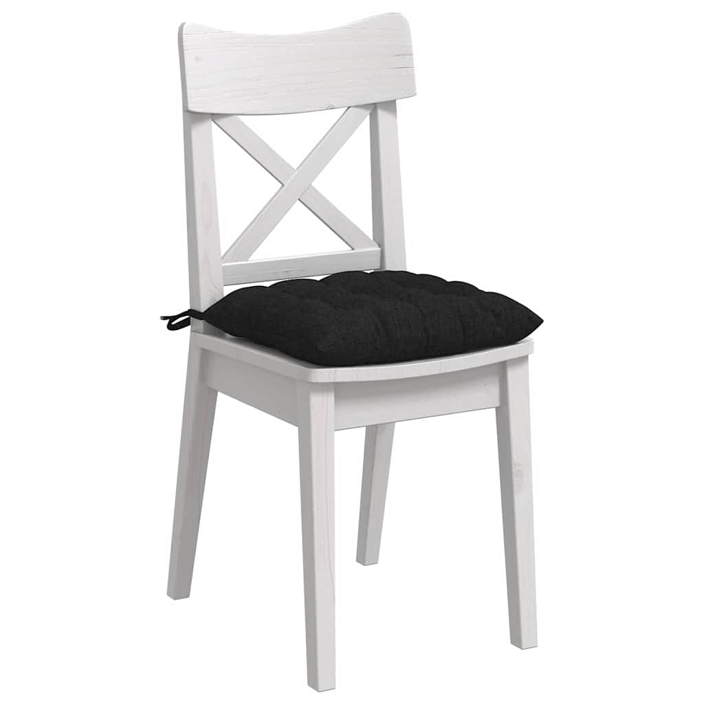 vidaXL Poduszki na siedziska 4 pcs Czarny 40 x 40 x 6 cm tkanina