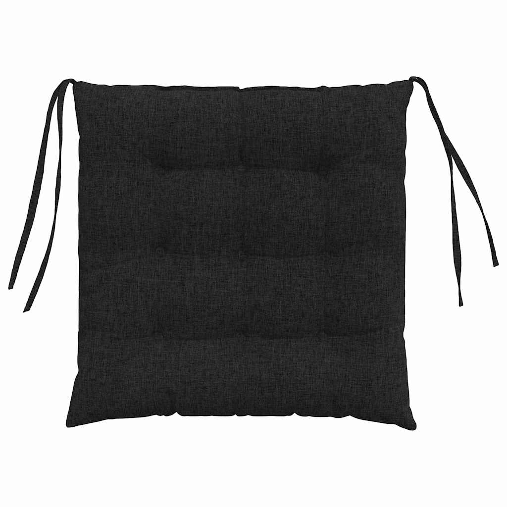 vidaXL Poduszki na siedziska 4 pcs Czarny 40 x 40 x 6 cm tkanina