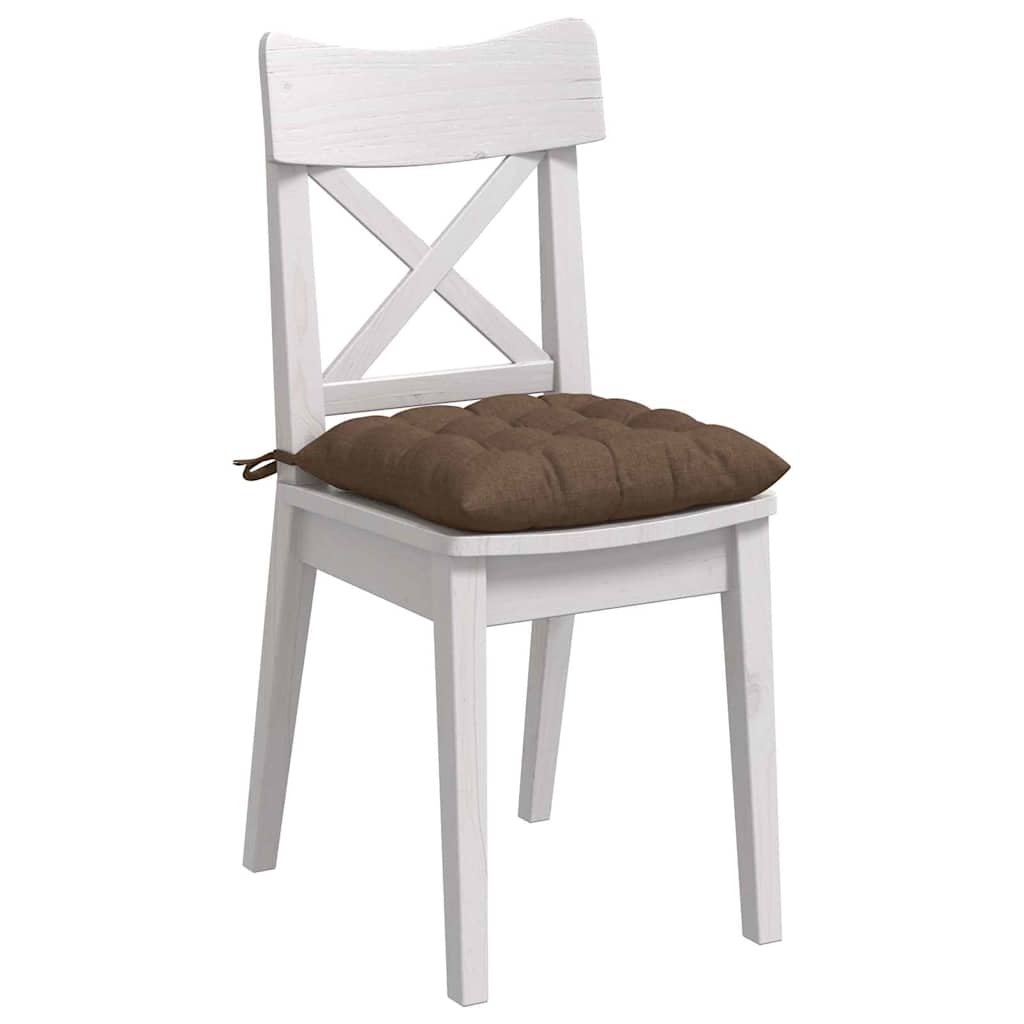 vidaXL Poduszki na siedziska 4 pcs Brązowy 40 x 40 x 6 cm tkanina