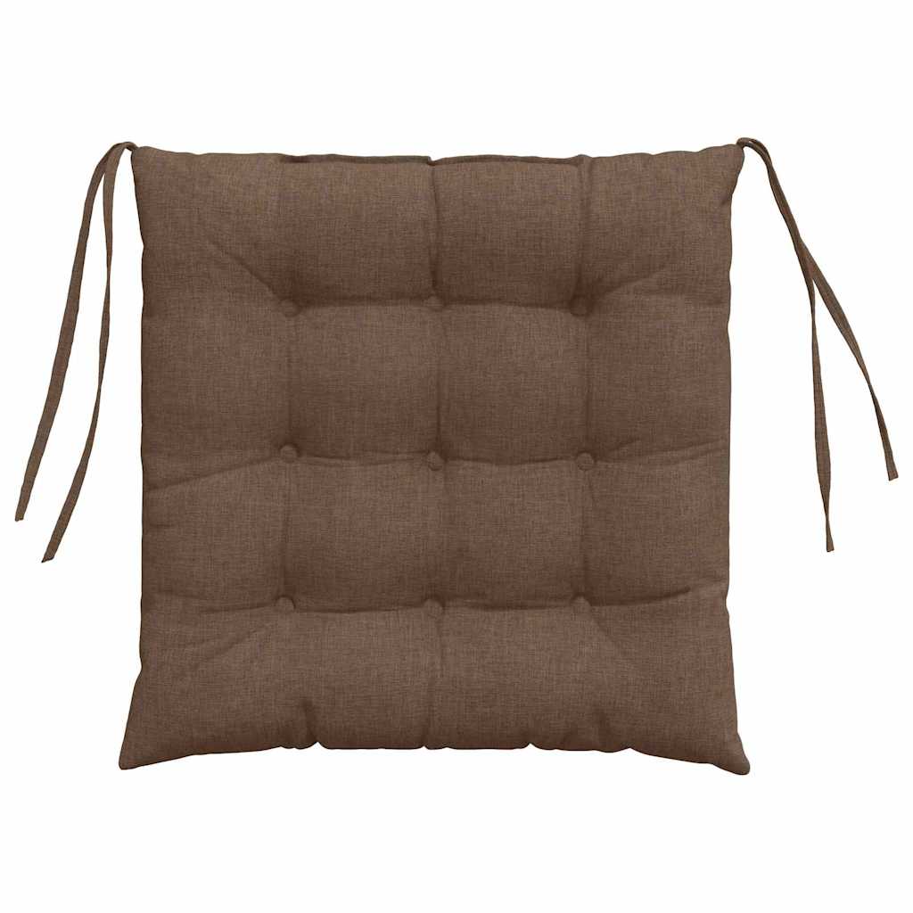 vidaXL Poduszki na siedziska 4 pcs Brązowy 40 x 40 x 6 cm tkanina
