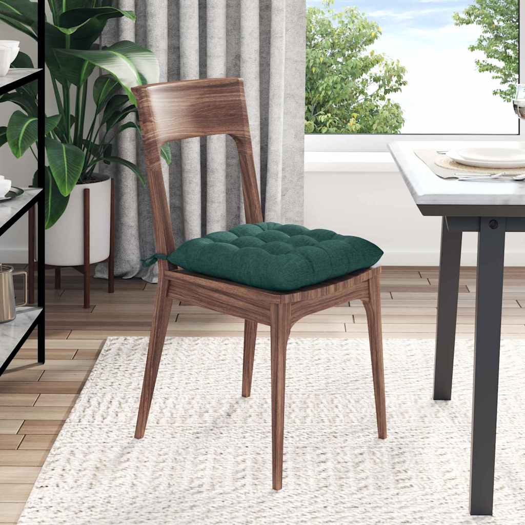 vidaXL Poduszki na siedziska 4 pcs Ciemna zieleń 40 x 40 x 6 cm