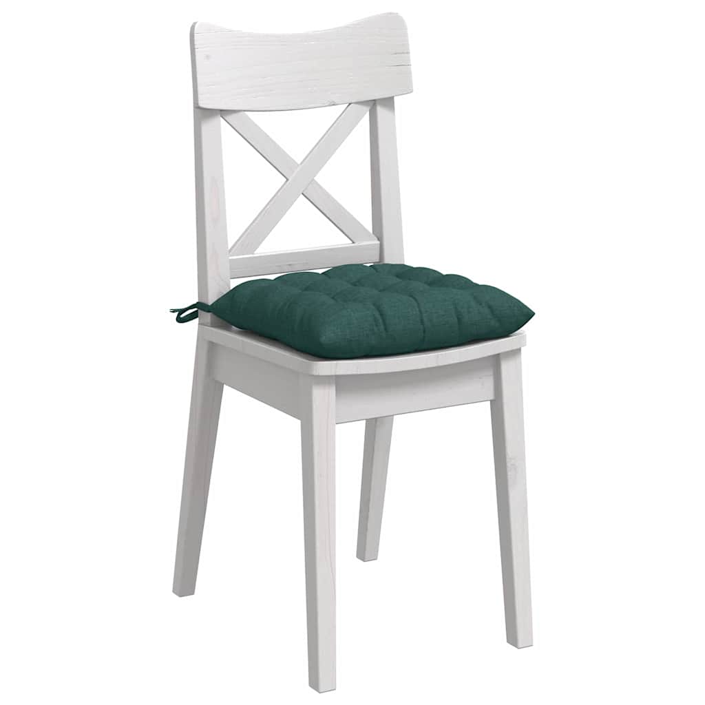 vidaXL Poduszki na siedziska 4 pcs Ciemna zieleń 40 x 40 x 6 cm