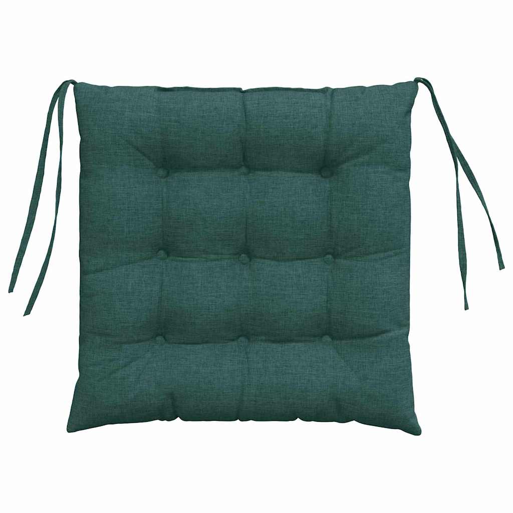vidaXL Poduszki na siedziska 4 pcs Ciemna zieleń 40 x 40 x 6 cm
