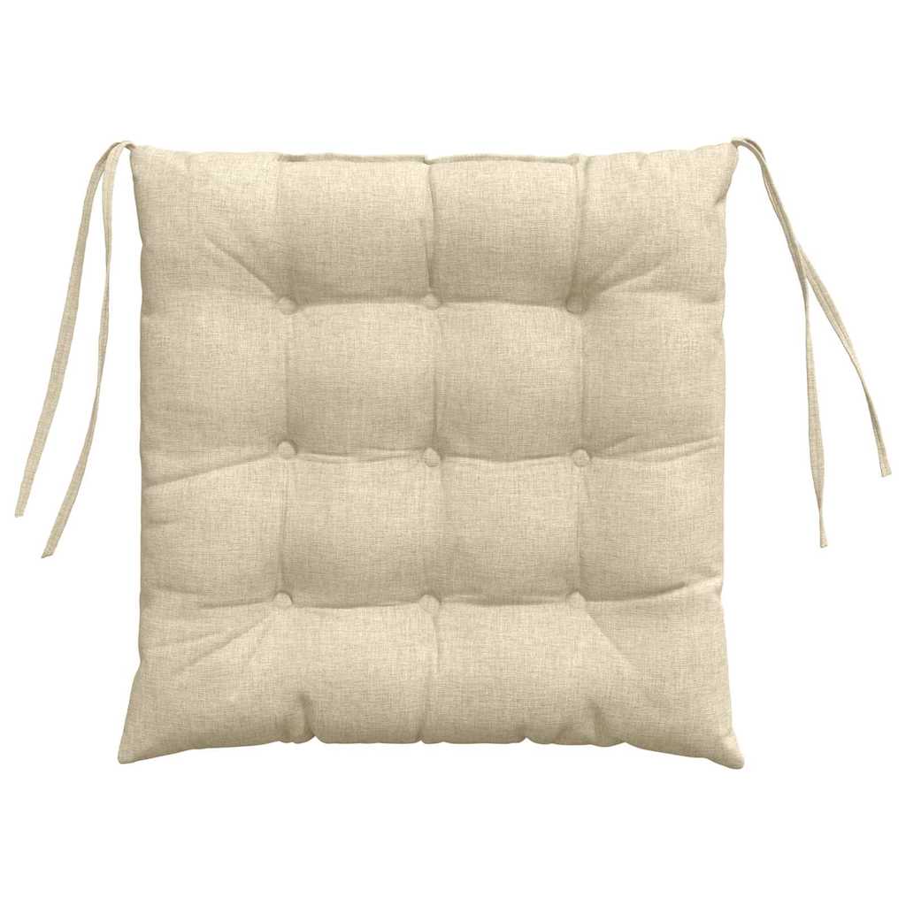 vidaXL Poduszki na siedziska 4 pcs Kremowy 40 x 40 x 6 cm tkanina