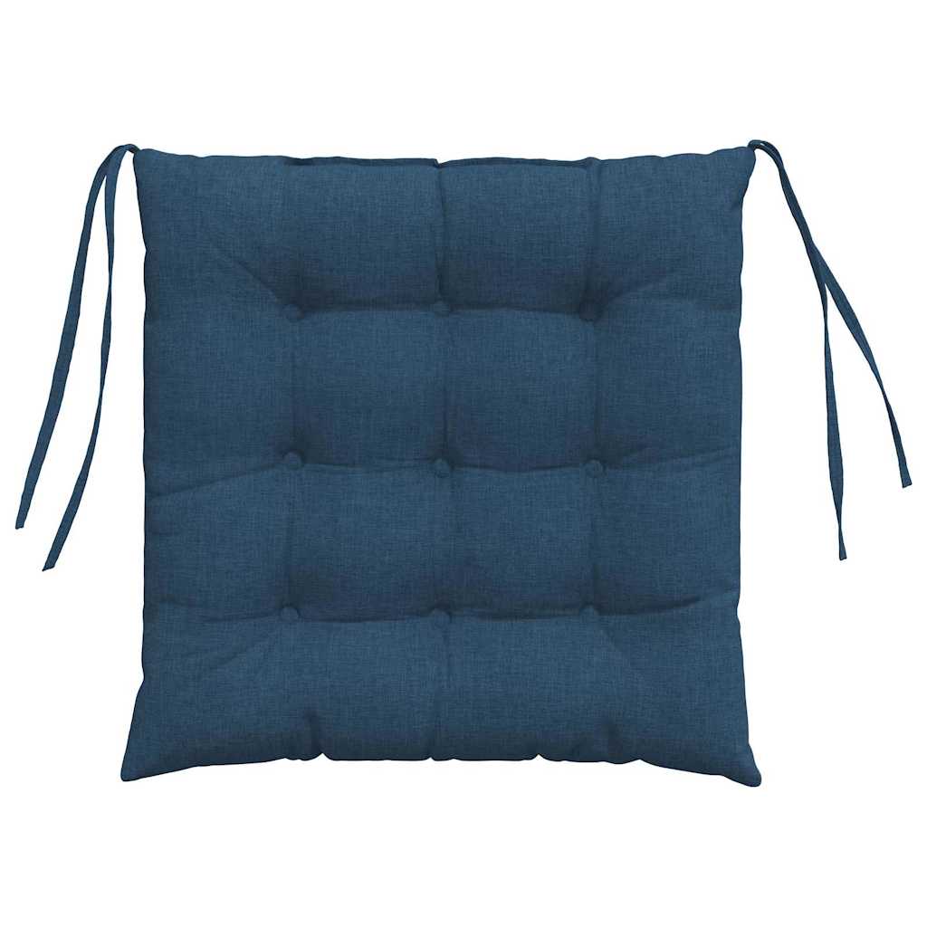 vidaXL Poduszki na siedziska 4 pcs Niebieski 40 x 40 x 6 cm tkanina