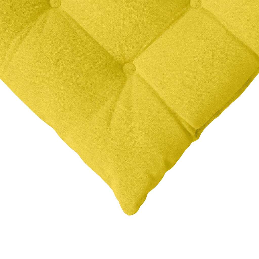 vidaXL Poduszki na siedziska 4 pcs Jasnożółty 40 x 40 x 6 cm tkanina
