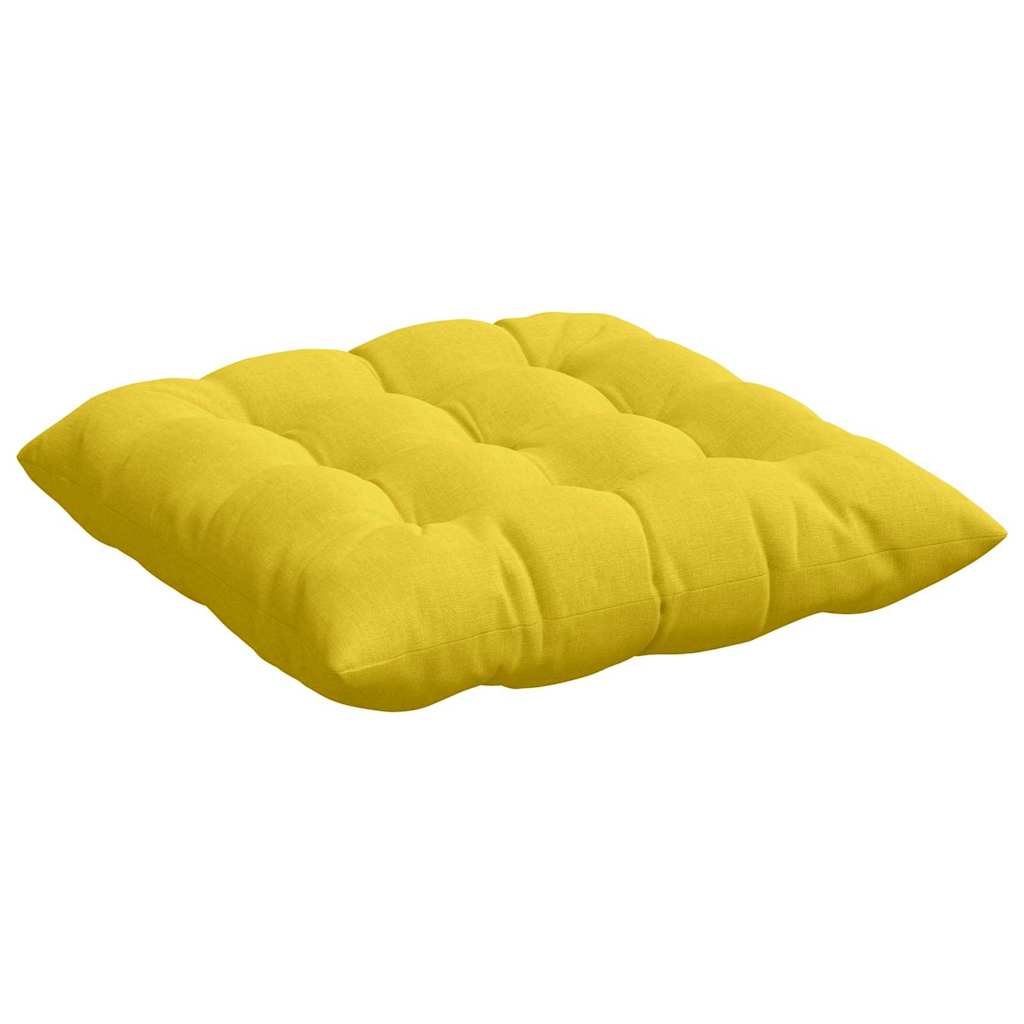 vidaXL Poduszki na siedziska 4 pcs Jasnożółty 40 x 40 x 6 cm tkanina