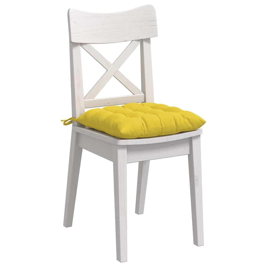 vidaXL Poduszki na siedziska 4 pcs Jasnożółty 40 x 40 x 6 cm tkanina