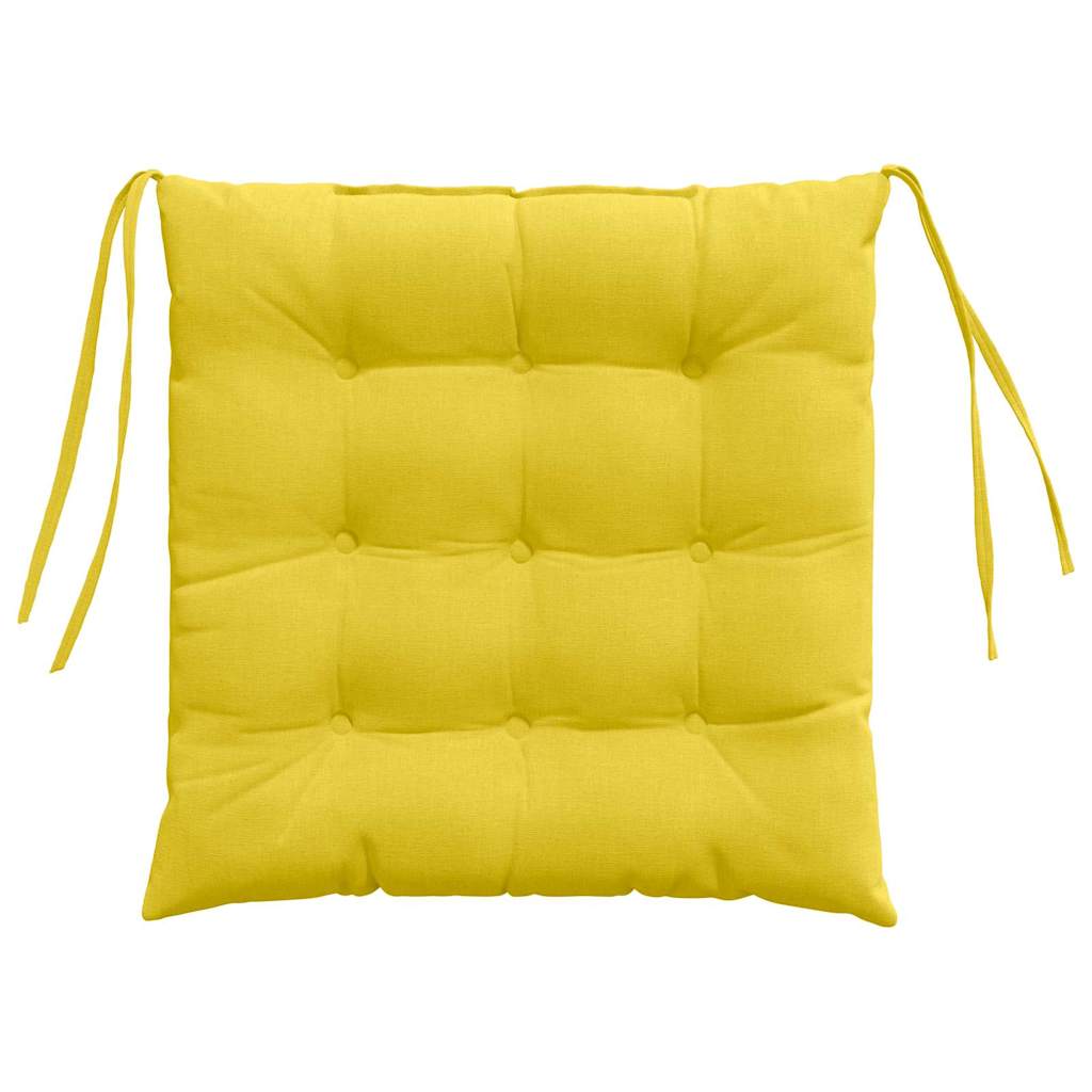 vidaXL Poduszki na siedziska 4 pcs Jasnożółty 40 x 40 x 6 cm tkanina