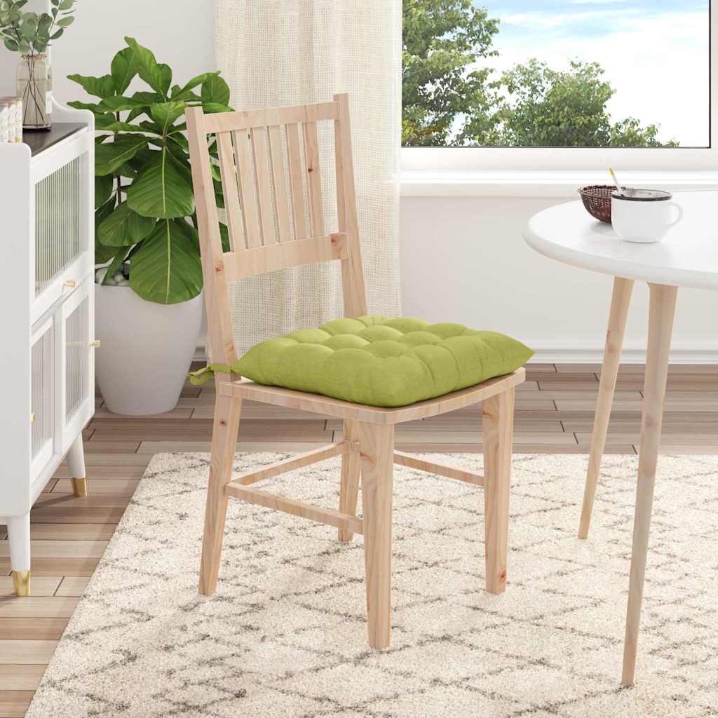 vidaXL Poduszki na siedziska 4 pcs Jasnozielony 40 x 40 x 6 cm tkanina