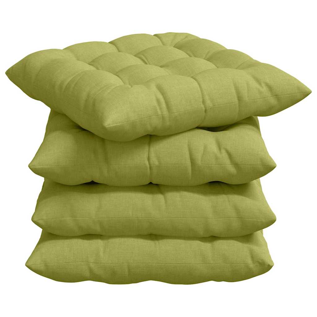 vidaXL Poduszki na siedziska 4 pcs Jasnozielony 40 x 40 x 6 cm tkanina