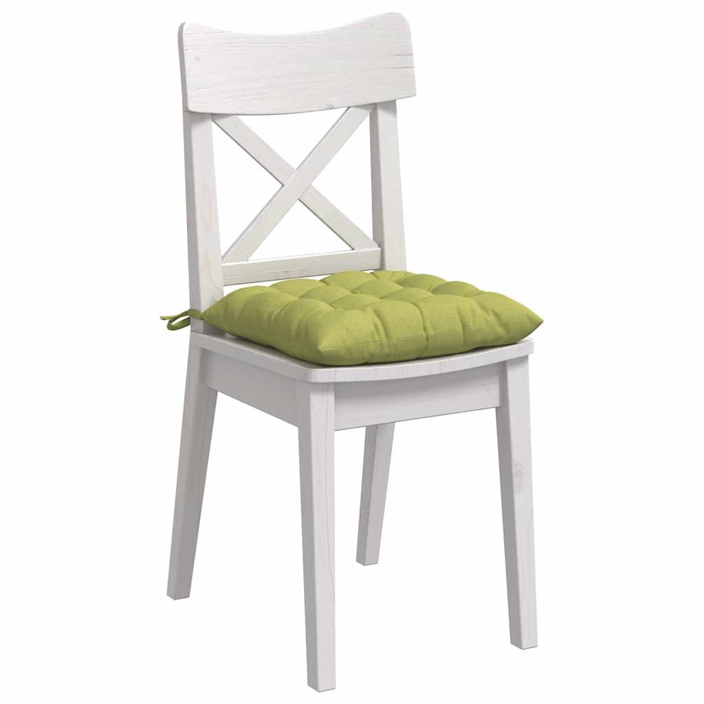 vidaXL Poduszki na siedziska 4 pcs Jasnozielony 40 x 40 x 6 cm tkanina