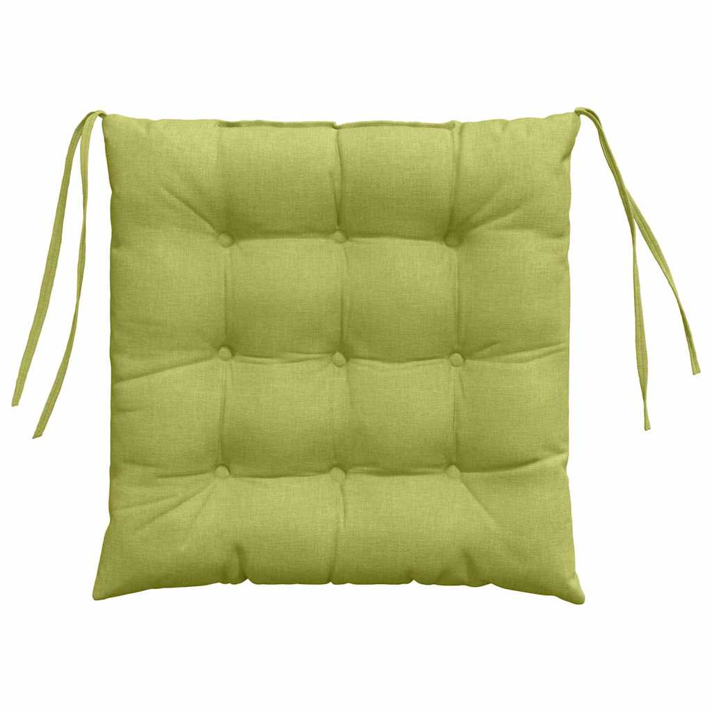 vidaXL Poduszki na siedziska 4 pcs Jasnozielony 40 x 40 x 6 cm tkanina