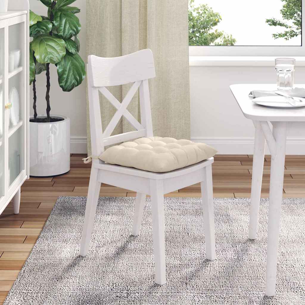 vidaXL Poduszki na siedziska 4 pcs Beżowy 40 x 40 x 6 cm Mikrofibra