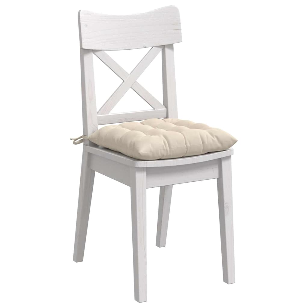 vidaXL Poduszki na siedziska 4 pcs Beżowy 40 x 40 x 6 cm Mikrofibra