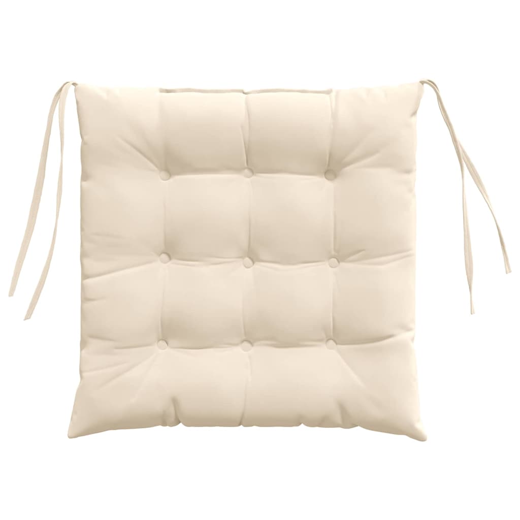 vidaXL Poduszki na siedziska 4 pcs Beżowy 40 x 40 x 6 cm Mikrofibra