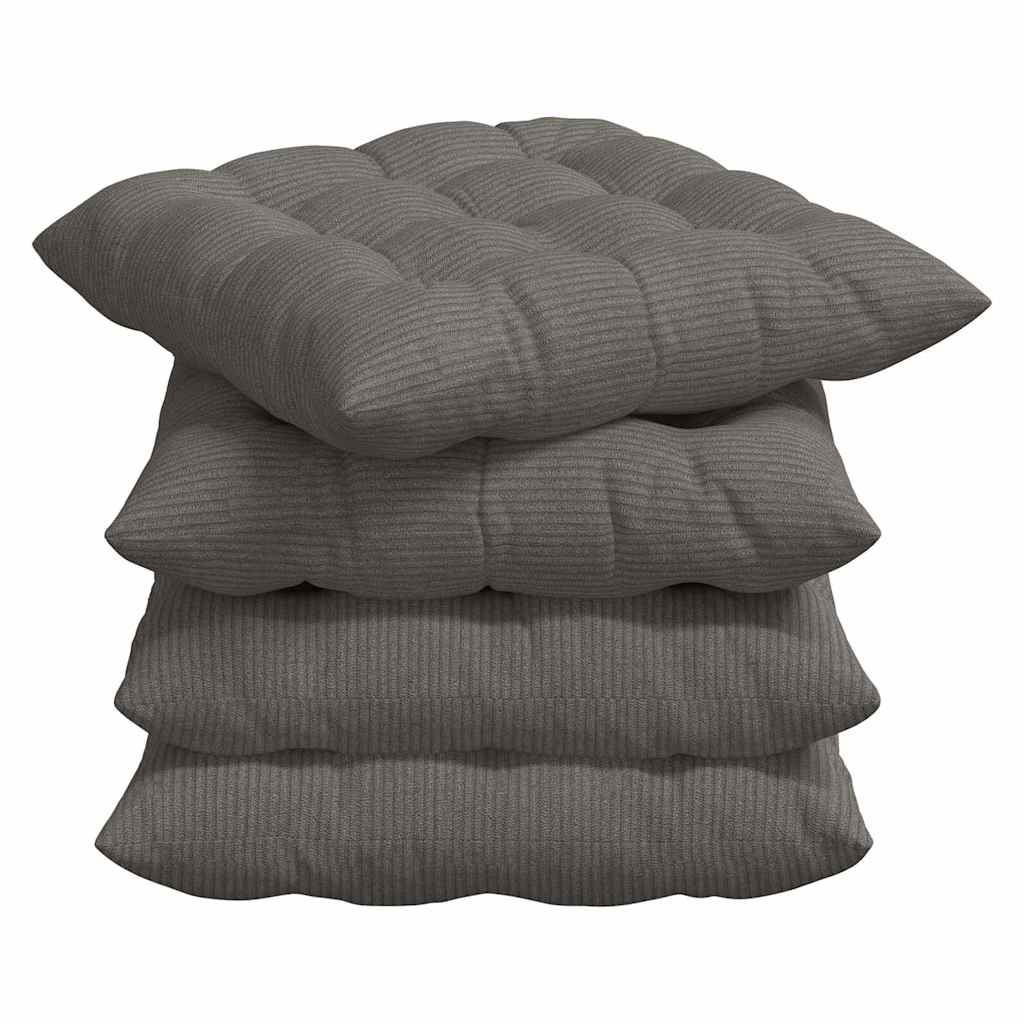 vidaXL Poduszki na siedziska 4 pcs Jasnoszary 40 x 40 x 6 cm