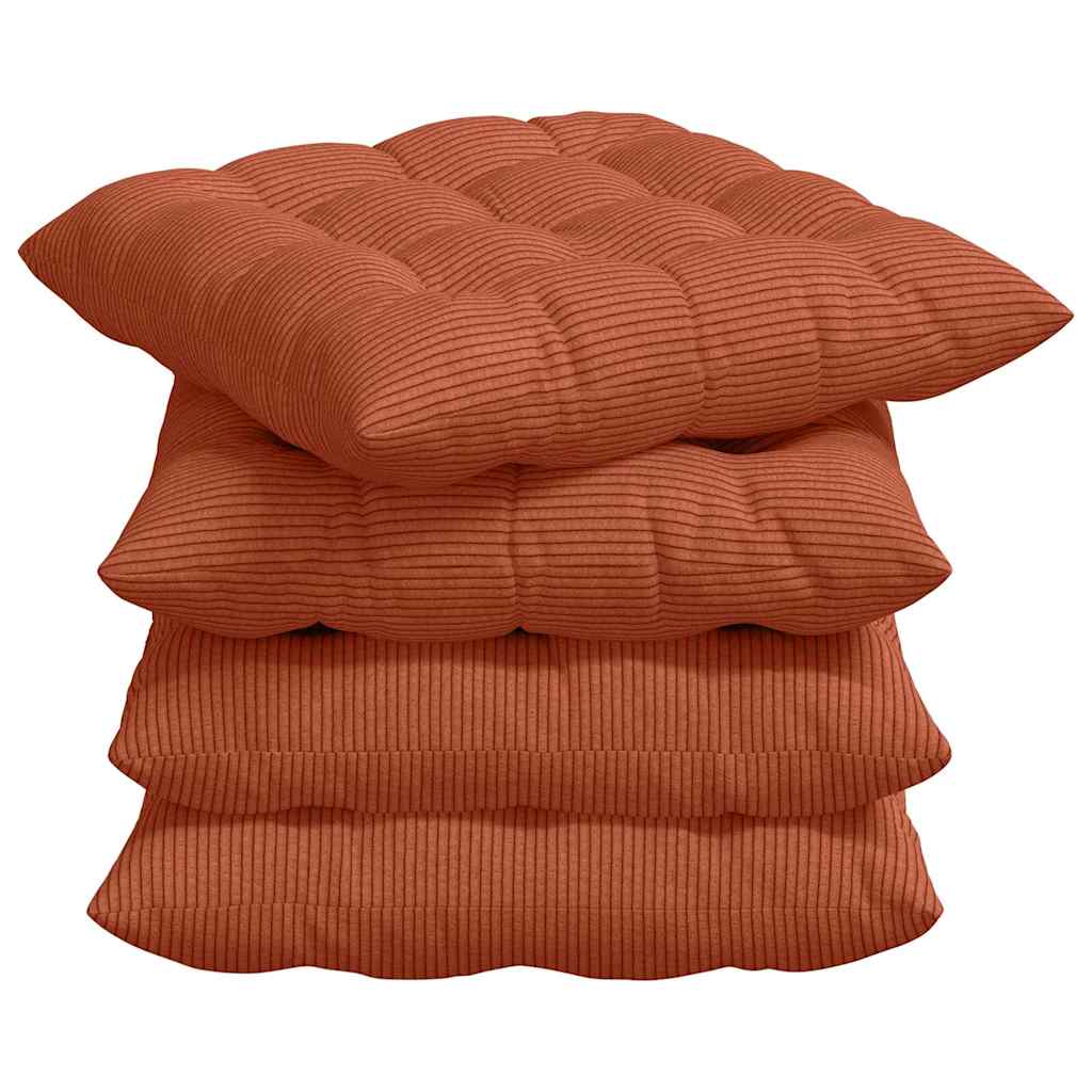 vidaXL Poduszki na siedziska 4 pcs Czerwono-pomarańczowy
