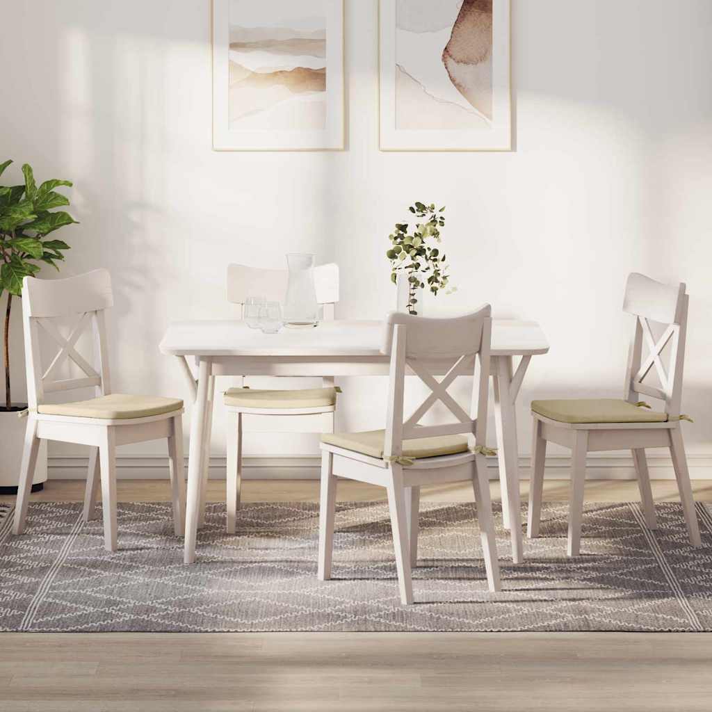vidaXL Poduszki na siedziska 4 pcs Kremowy 40 x 40 x 3 cm tkanina