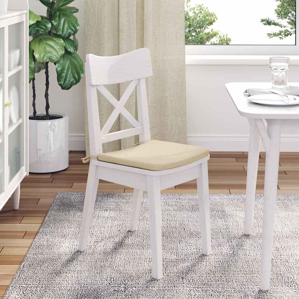vidaXL Poduszki na siedziska 4 pcs Kremowy 40 x 40 x 3 cm tkanina