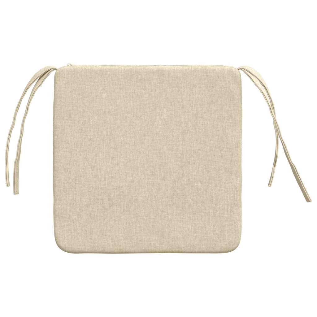 vidaXL Poduszki na siedziska 4 pcs Kremowy 40 x 40 x 3 cm tkanina