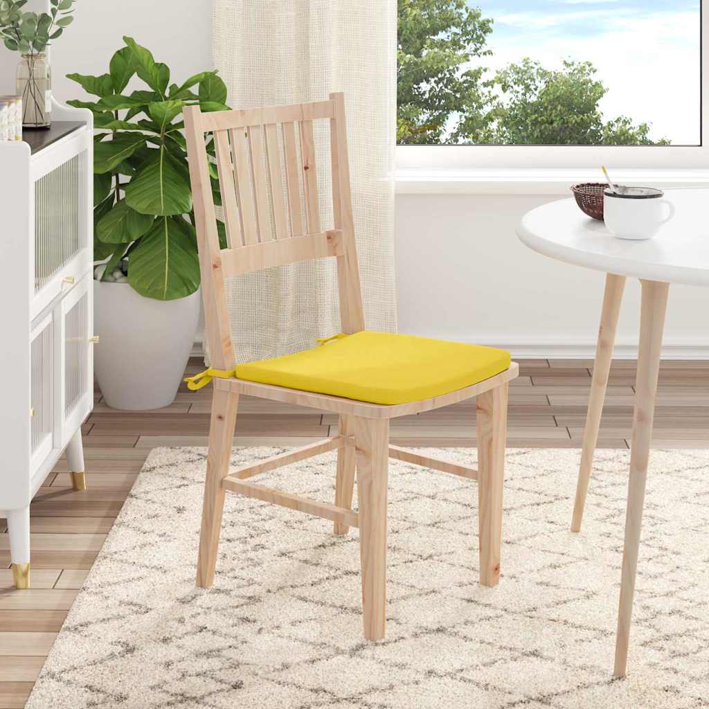 vidaXL Poduszki na siedziska 4 pcs Jasnożółty 40 x 40 x 3 cm tkanina