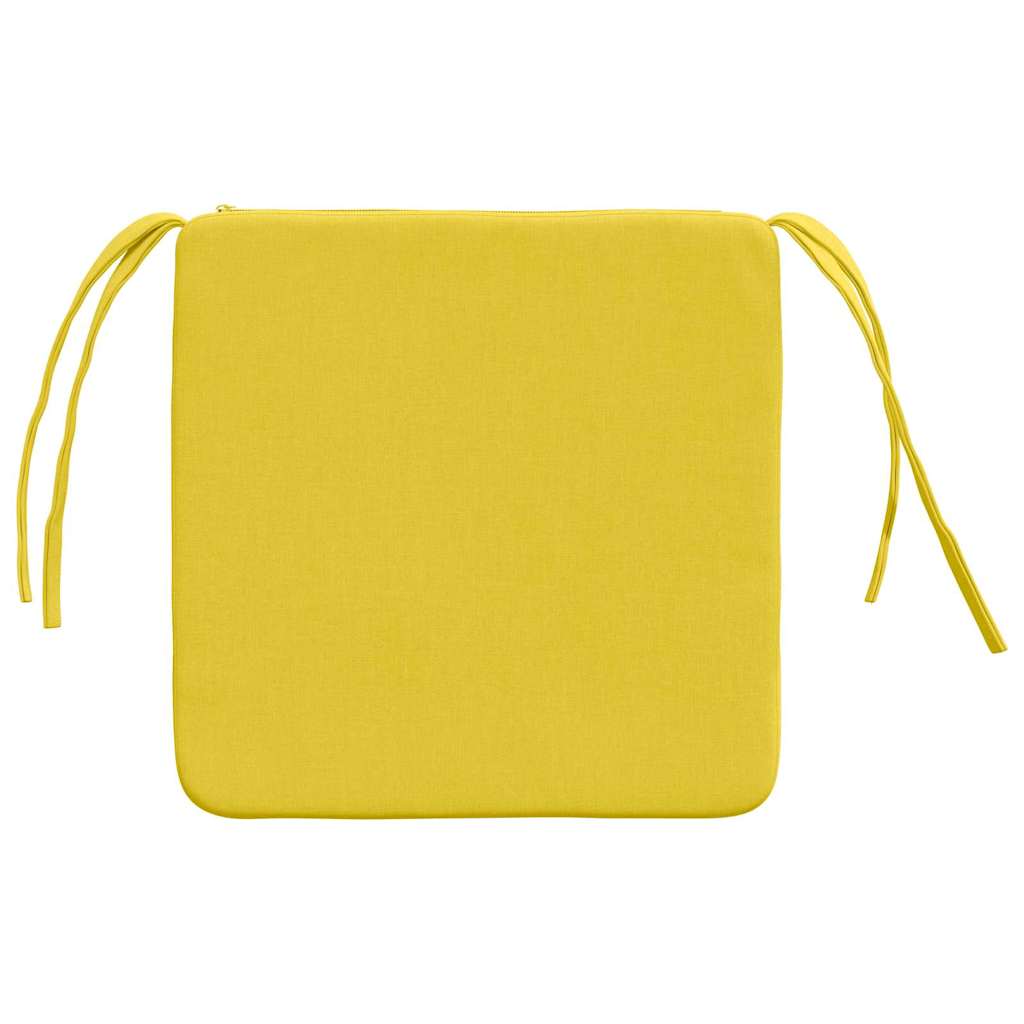 vidaXL Poduszki na siedziska 4 pcs Jasnożółty 40 x 40 x 3 cm tkanina