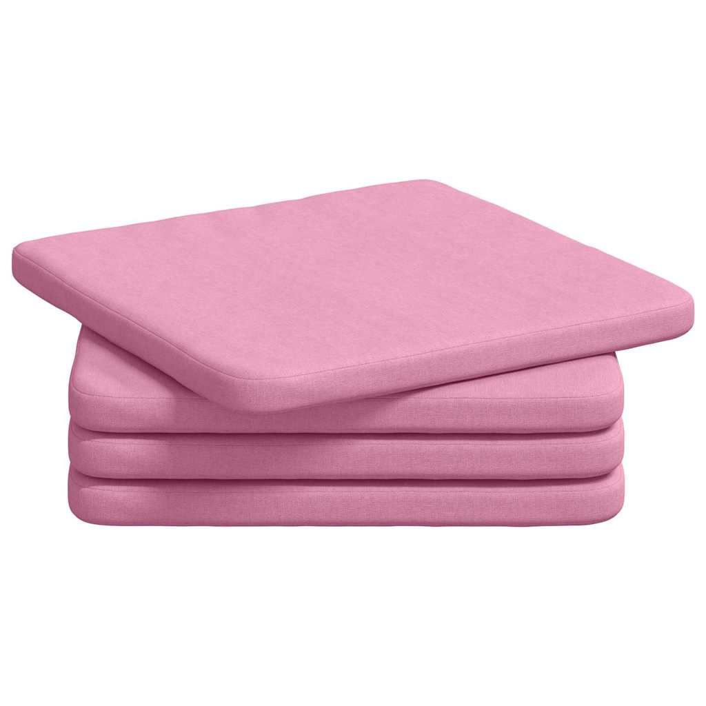 vidaXL Poduszki na siedziska 4 pcs Różowy 40 x 40 x 3 cm tkanina