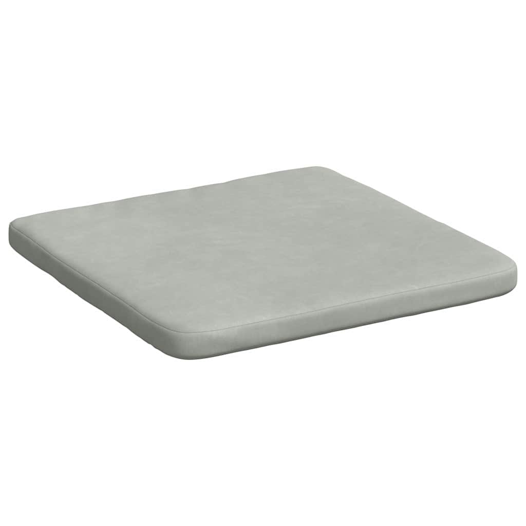 vidaXL Poduszki na siedziska 4 pcs Jasnoszary 40 x 40 x 3 cm Aksamit
