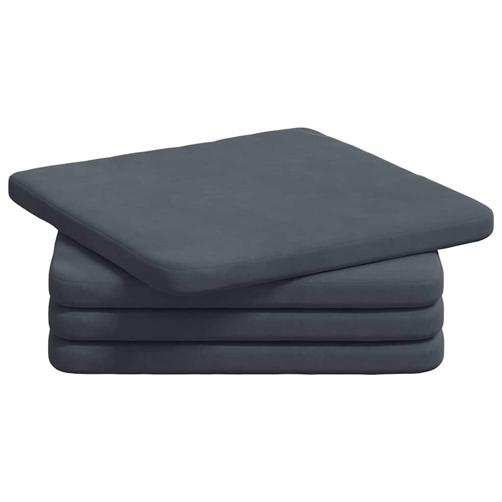vidaXL Poduszki na siedziska 4 pcs Ciemnoszary 40 x 40 x 3 cm Aksamit