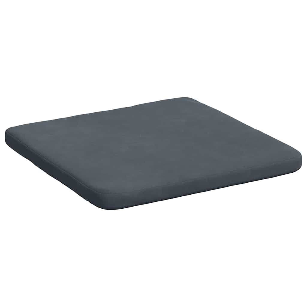 vidaXL Poduszki na siedziska 4 pcs Ciemnoszary 40 x 40 x 3 cm Aksamit