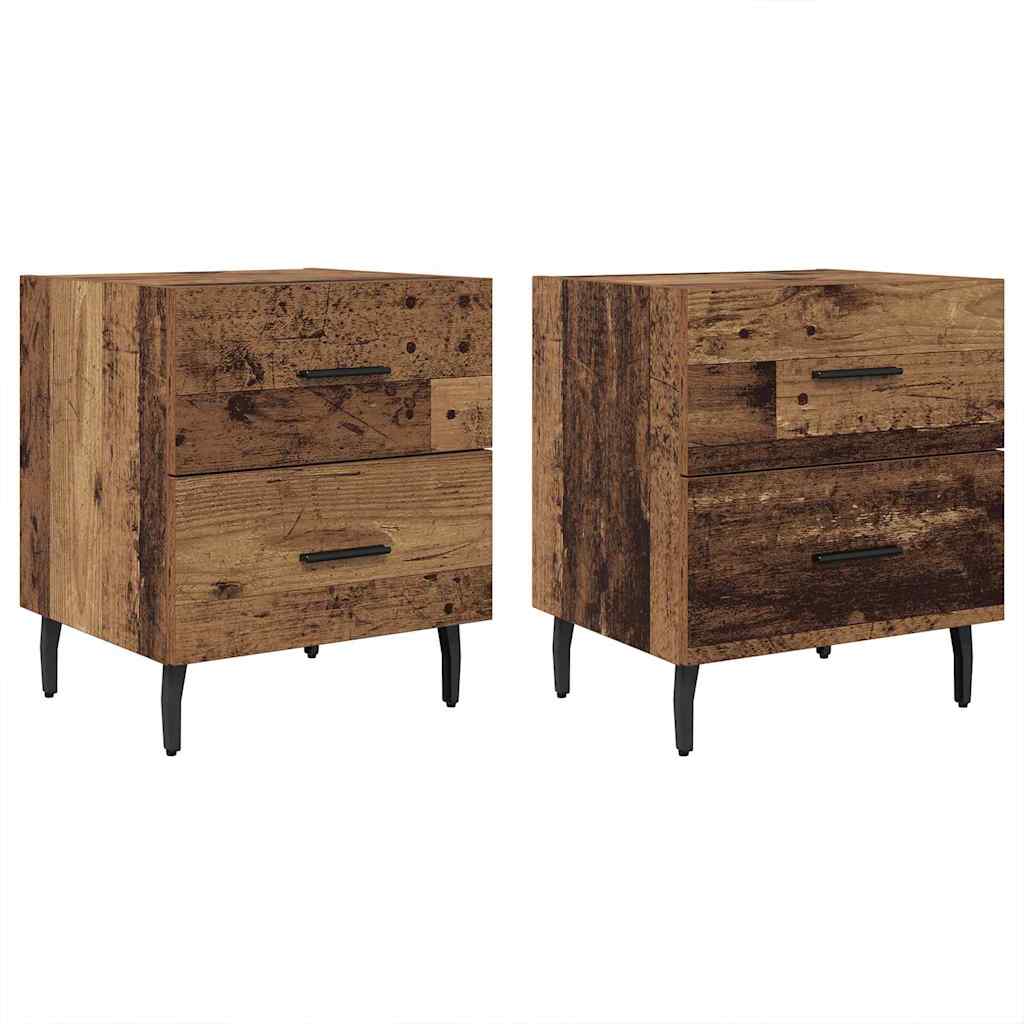 vidaXL Szafka Nocna z szufladą 2 pcs Stare drewno 40 x 35 x 47,5 cm