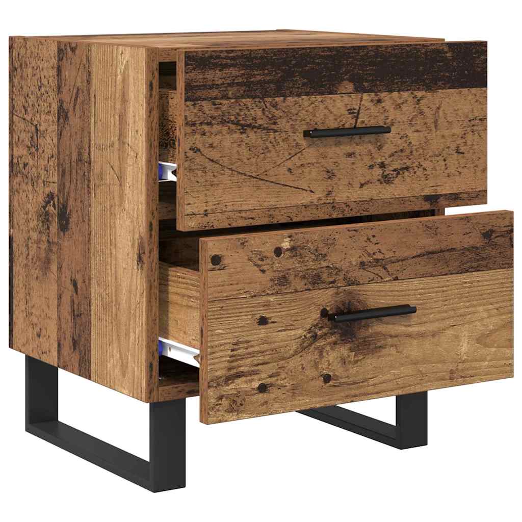vidaXL Szafka Nocna 2 pcs Stare drewno i czarny 40 x 35 x 47,5 cm