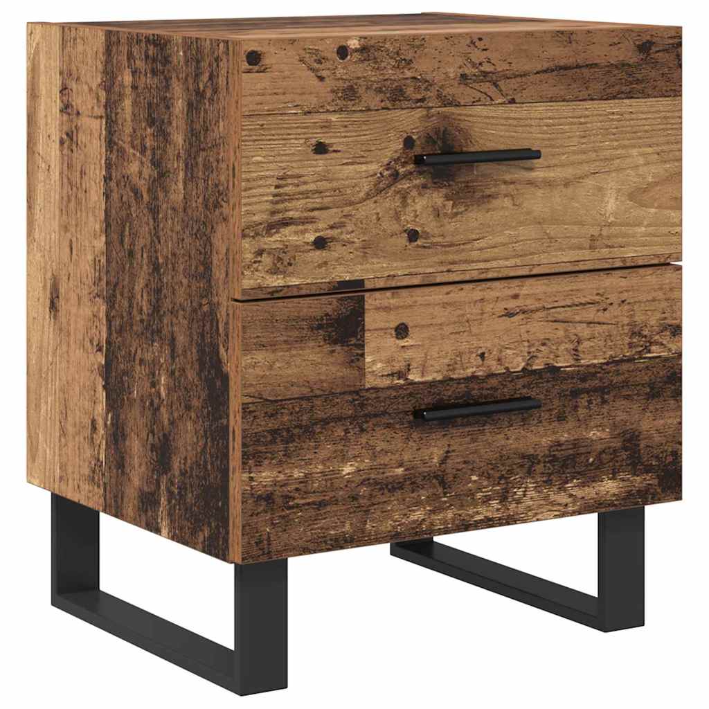 vidaXL Szafka Nocna 2 pcs Stare drewno i czarny 40 x 35 x 47,5 cm