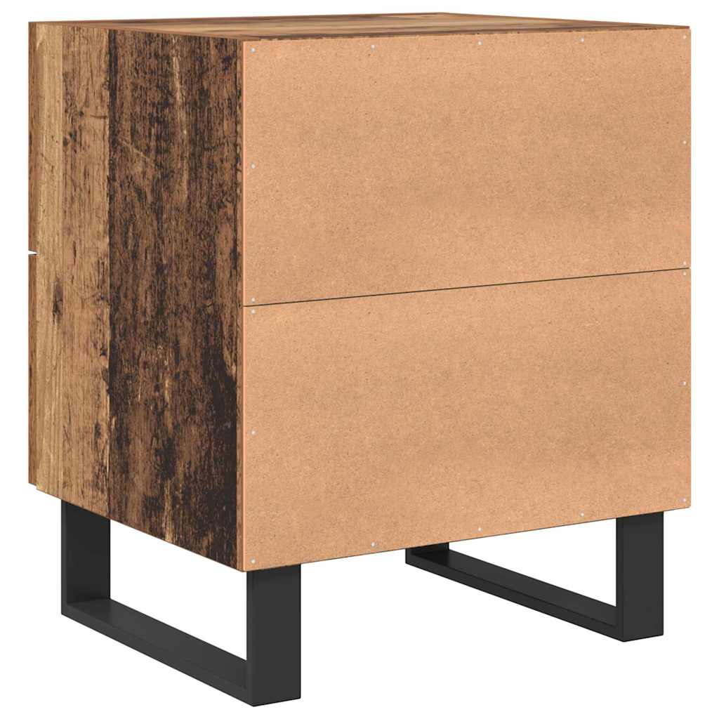 vidaXL Szafka Nocna 2 pcs Stare drewno i czarny 40 x 35 x 47,5 cm