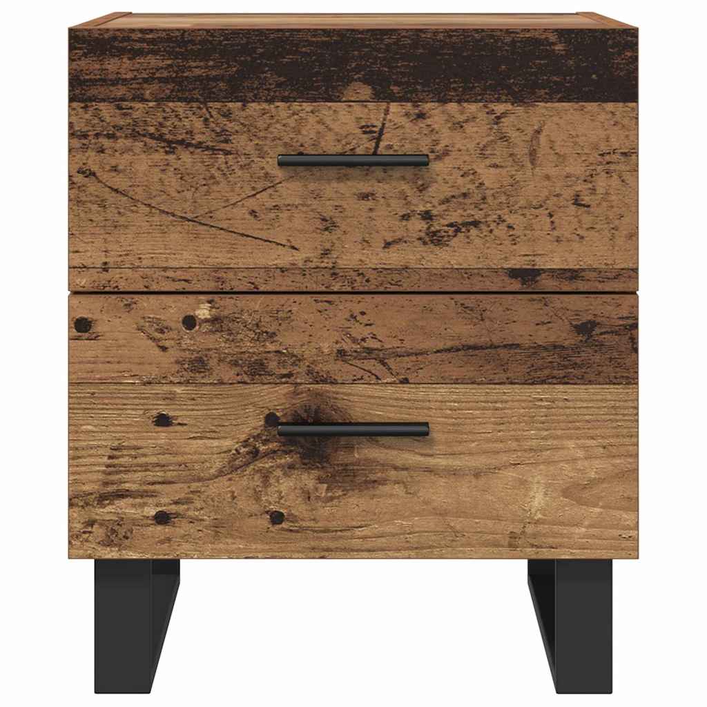 vidaXL Szafka Nocna 2 pcs Stare drewno i czarny 40 x 35 x 47,5 cm