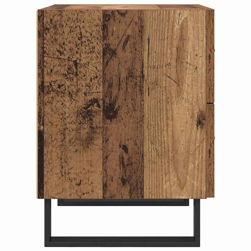 vidaXL Szafka Nocna 2 pcs Stare drewno i czarny 40 x 35 x 47,5 cm
