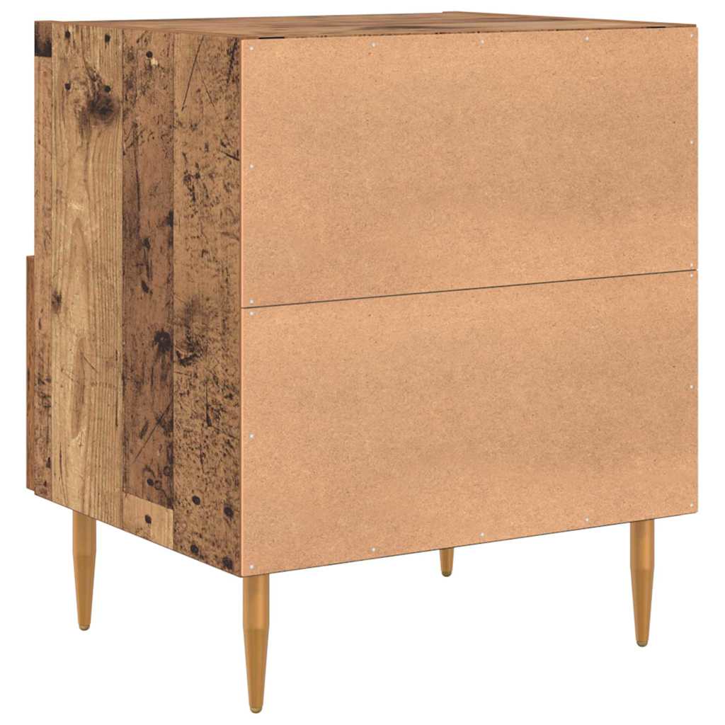 vidaXL Stolik nocny z szufladą 2 pcs Stare drewno 40 x 35 x 47,5 cm