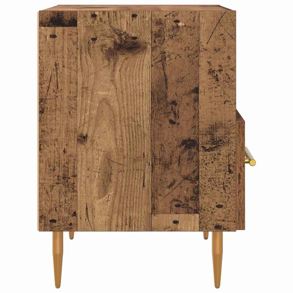 vidaXL Stolik nocny z szufladą 2 pcs Stare drewno 40 x 35 x 47,5 cm
