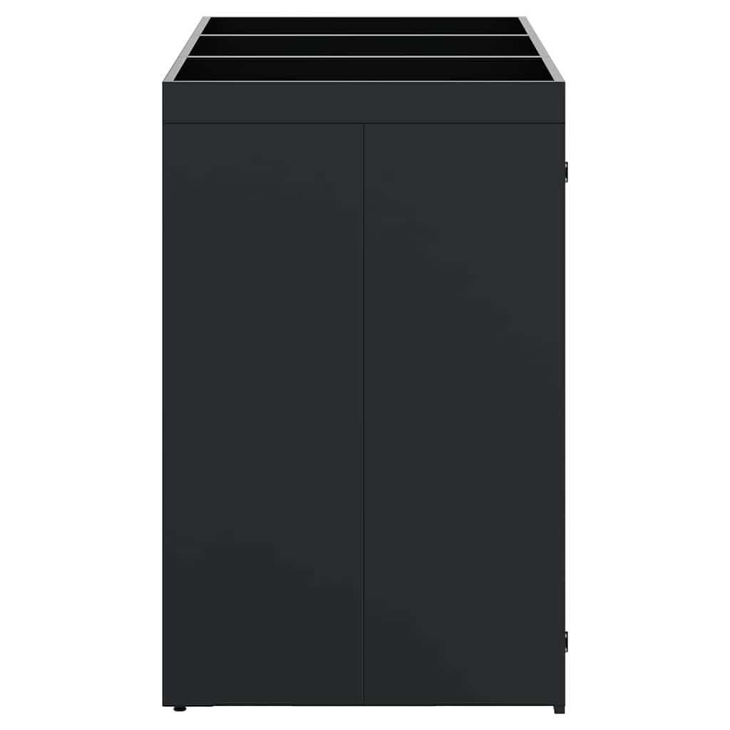 vidaXL Przechowalnia na 3 kosze na odpady Czarny 204 x 77,5 x 121,5 cm