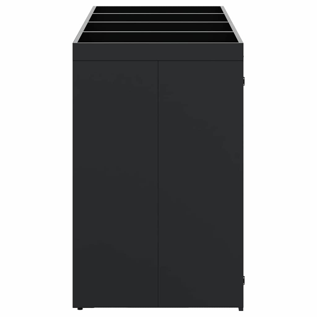 vidaXL Przechowalnia na 4 kosze na odpady Czarny 272 x 77,5 x 121,5 cm