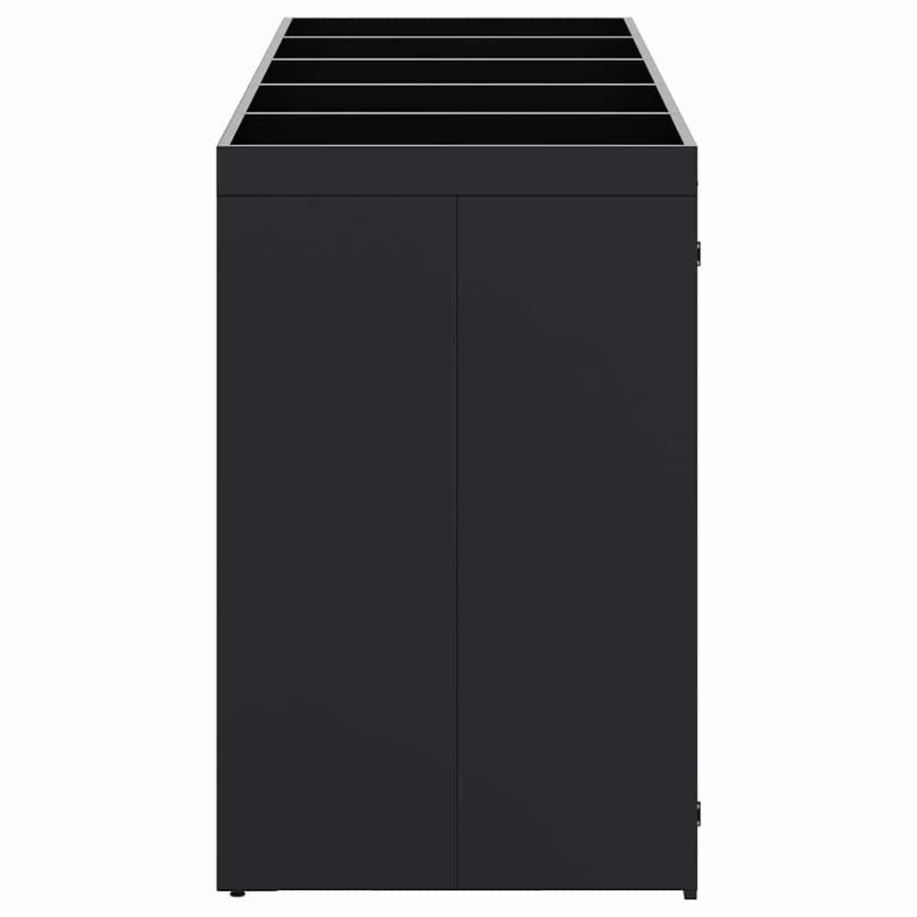 vidaXL Przechowalnia na 5 koszy na odpady Czarny 340 x 77,5 x 121,5 cm