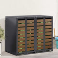 vidaXL Przechowalnia na 3 kosze na odpady 340 x 77.5 x 115.5 cm Stal