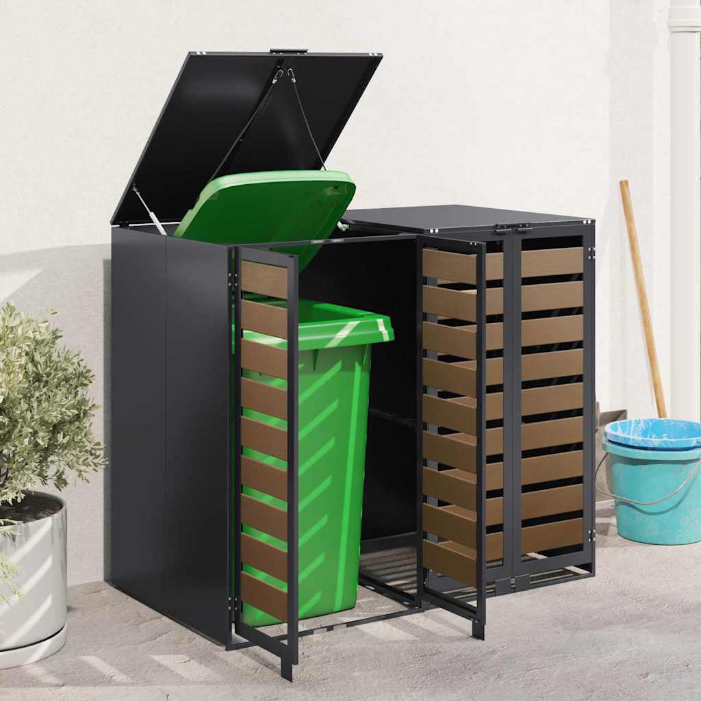 vidaXL Przechowalnia na 3 kosze na odpady 340 x 77.5 x 115.5 cm Stal