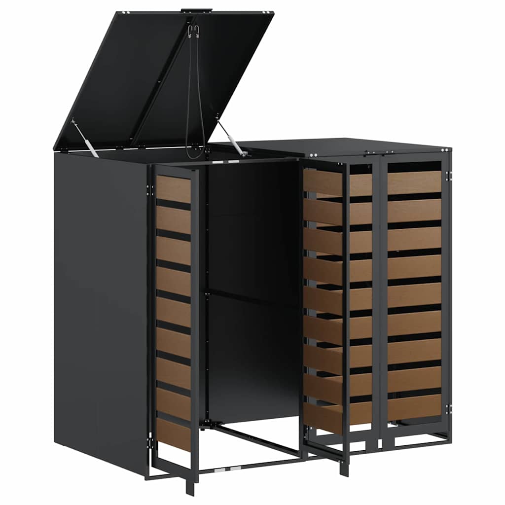 vidaXL Przechowalnia na 3 kosze na odpady 340 x 77.5 x 115.5 cm Stal
