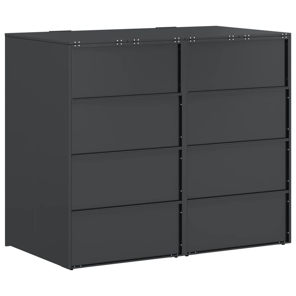 vidaXL Przechowalnia na 3 kosze na odpady 340 x 77.5 x 115.5 cm Stal