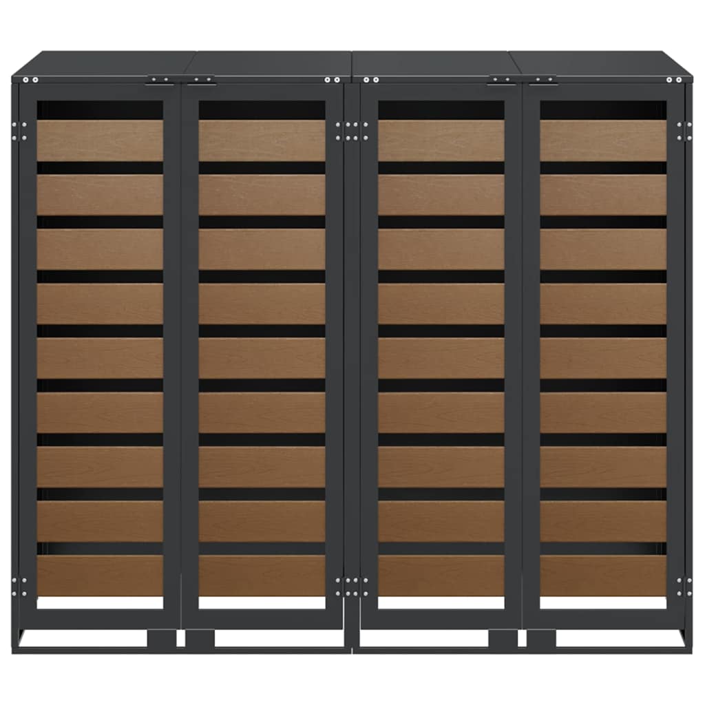 vidaXL Przechowalnia na 3 kosze na odpady 340 x 77.5 x 115.5 cm Stal