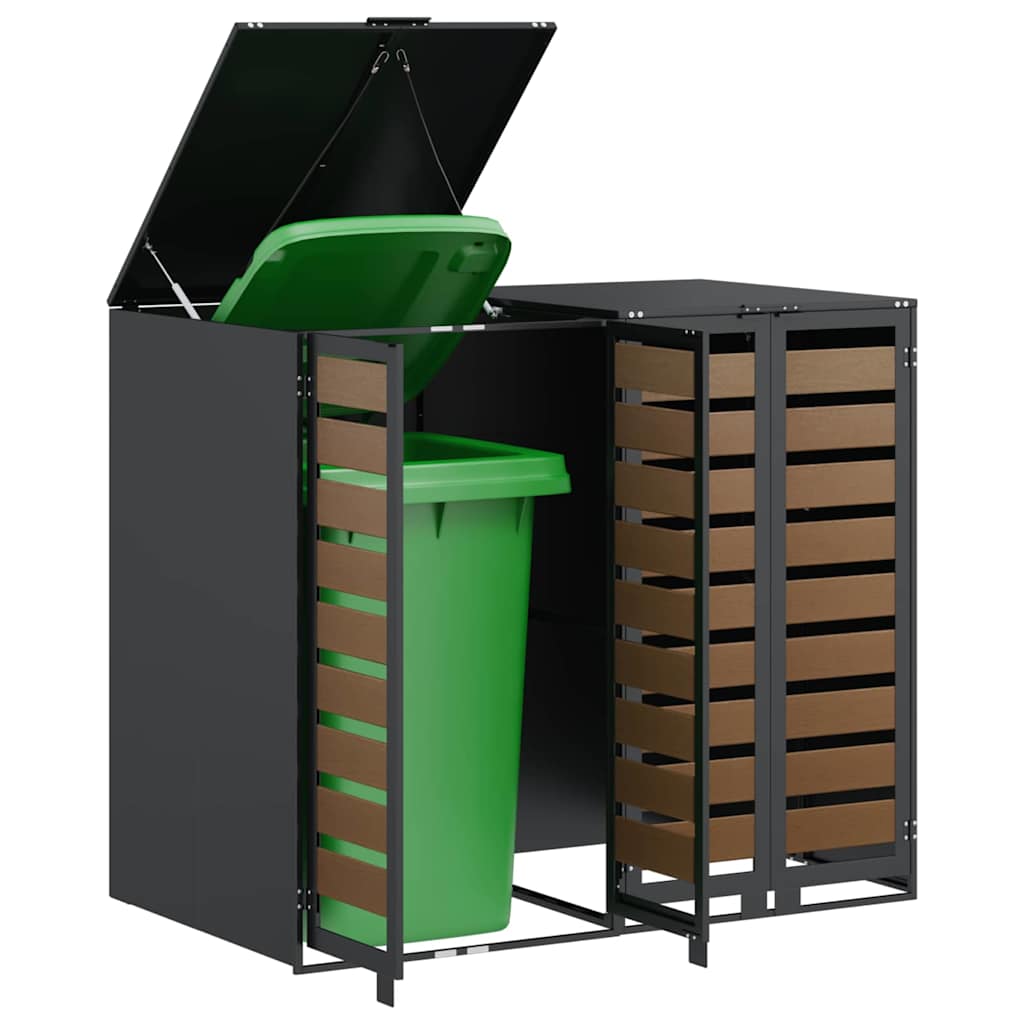 vidaXL Przechowalnia na 3 kosze na odpady 340 x 77.5 x 115.5 cm Stal