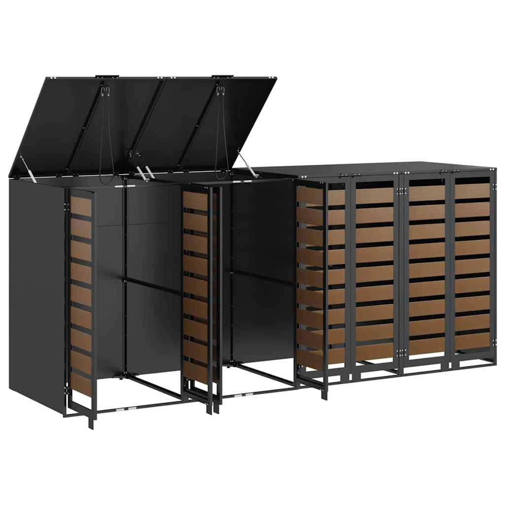 vidaXL Przechowalnia na 3 kosze na odpady 340 x 77.5 x 115.5 cm Stal