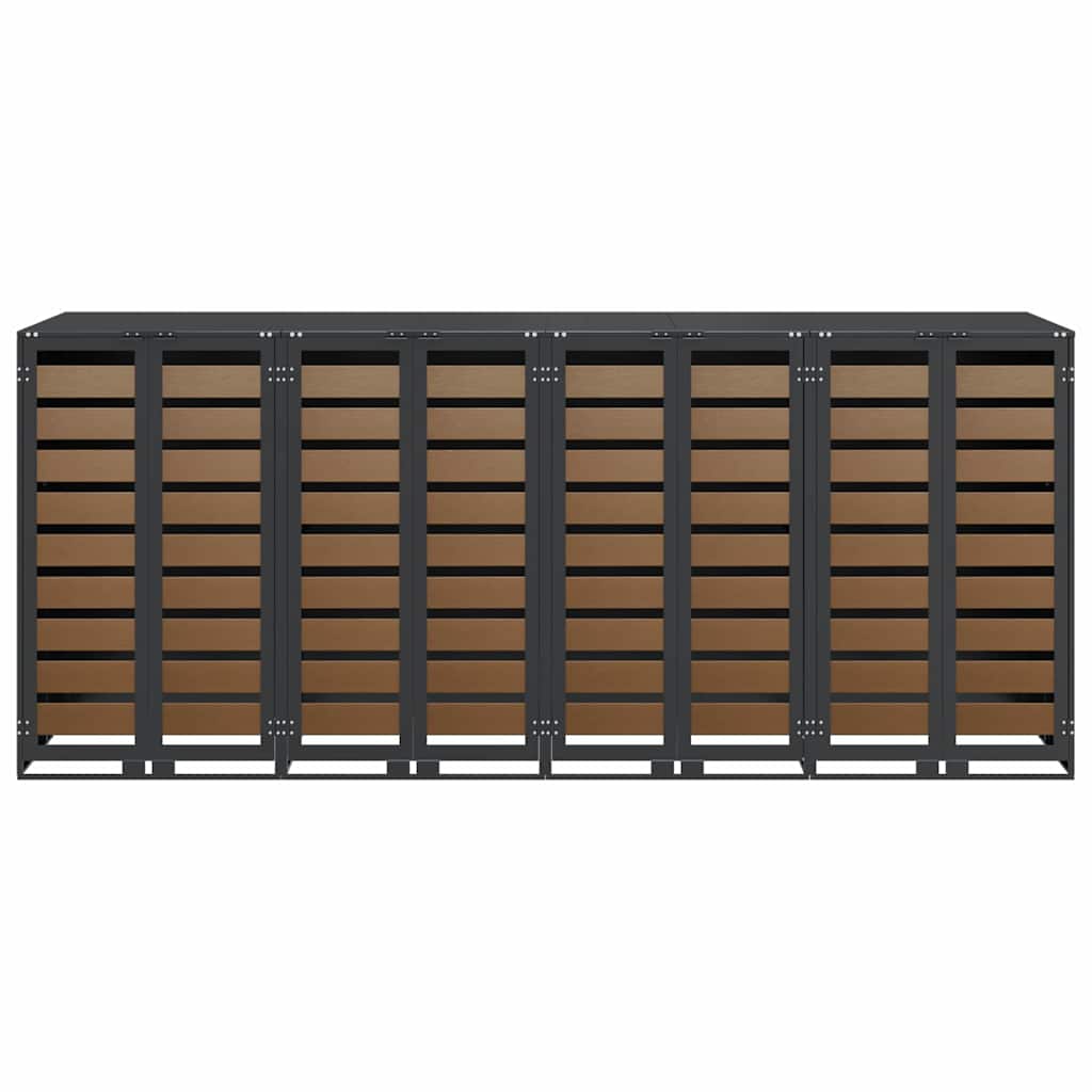 vidaXL Przechowalnia na 3 kosze na odpady 340 x 77.5 x 115.5 cm Stal